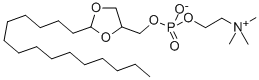 2-[[オキシラト[(2-ペンタデシル-1,3-ジオキソラン-4-イル)メトキシ]ホスフィニル]オキシ]-N,N,N-トリメチルエタンアミニウム 化学構造式