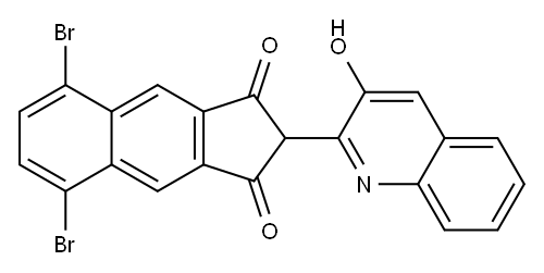 5,8-ジブロモ-2-(3-ヒドロキシキノリン-2-イル)-1H-ベンゾ[f]インデン-1,3(2H)-ジオン 化学構造式