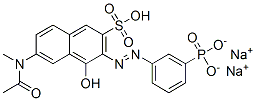 sodium hydrogen 6-(acetylmethylamino)-4-hydroxy-3-[(3-phosphonatophenyl)azo]naphthalene-2-sulphonate,68133-28-8,结构式