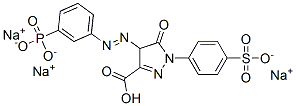 sodium trihydrogen 4,5-dihydro-5-oxo-4-[(3-phosphonatophenyl)azo]-1-(4-sulphonatophenyl)-1H-pyrazole-3-carboxylate Struktur