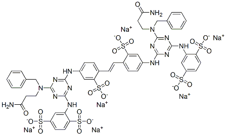68134-04-3 hexasodium 2,2'-[vinylenebis[(3-sulphonato-4,1-phenylene)imino[6-[(3-amino-3-oxopropyl)(phenylmethyl)amino]-1,3,5-triazine-4,2-diyl]imino]]bis(benzene-1,4-disulphonate)