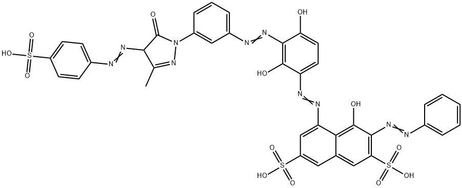 68134-18-9 4-[[3-[[3-[[4,5-Dihydro-3-methyl-5-oxo-4-[(4-sulfophenyl)azo]-1H-pyrazol]-1-yl]phenyl]azo]-2,4-dihydroxyphenyl]azo]-5-hydroxy-6-(phenylazo)-2,7-naphthalenedisulfonic acid