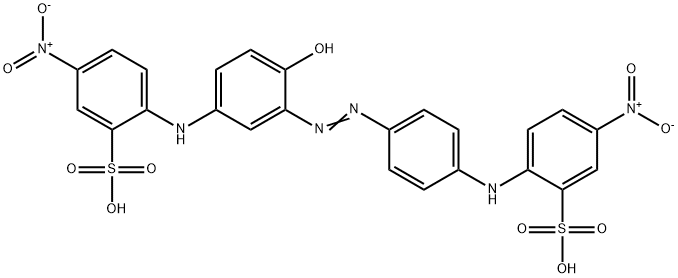 2-[[4-[[2-Hydroxy-5-[(4-nitro-2-sulfophenyl)amino]phenyl]azo]phenyl]amino]-5-nitrobenzenesulfonic acid Structure