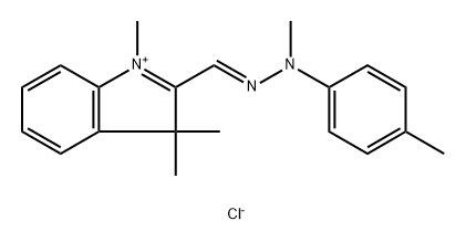 1,3,3-三甲基-2-[[甲基(4-甲基苯基)亚肼基]甲基]-3H-吲哚翁氯化物, 68134-38-3, 结构式