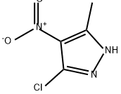 5-クロロ-3-メチル-4-ニトロ-1H-ピラゾール 化学構造式