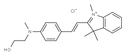 2-[2-[4-[(2-hydroxyethyl)methylamino]phenyl]vinyl]-1,3,3-trimethyl-3H-indolium chloride Structure
