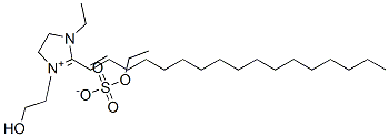 1-ethyl-2-(heptadecenyl)-4,5-dihydro-3-(2-hydroxyethyl)-1H-imidazolium ethyl sulphate,68140-93-2,结构式