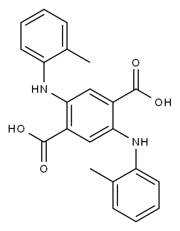 2,5-bis[(2-methylphenyl)amino]terephthalic acid,68140-99-8,结构式