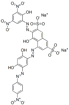 68155-63-5 5-[[2,4-二羟基-5-[(4-硝基苯基)偶氮基]苯基]偶氮基]-4-羟基-3-[(2-羟基-3,5-二硝基苯基)偶氮基]-2,7-萘二磺酸二钠