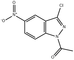 1-(3-CHLORO-5-NITRO-1H-INDAZOL-1-YL)ETHAN-1-ONE 化学構造式