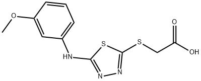 ({5-[(3-METHOXYPHENYL)AMINO]-1,3,4-THIADIAZOL-2-YL}THIO)ACETIC ACID Struktur