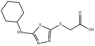 {[5-(CYCLOHEXYLAMINO)-1,3,4-THIADIAZOL-2-YL]THIO}ACETIC ACID Struktur