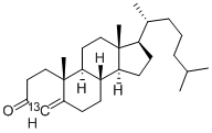 4-胆甾烯-3-酮-13C, 68165-57-1, 结构式