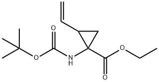 1-BOC-AMINO-2-VINYLCYCLOPROPANECARBOXYLIC ACID ETHYL ESTER 化学構造式