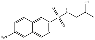 6-アミノ-N-(2-ヒドロキシプロピル)-2-ナフタレンスルホンアミド 化学構造式