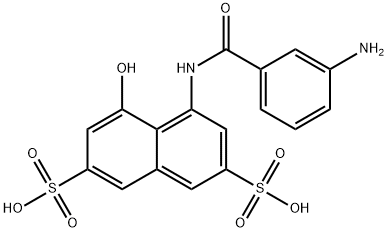4-[(3-aminobenzoyl)amino]-5-hydroxynaphthalene-2,7-disulphonic acid Structure