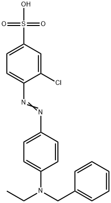 3-クロロ-4-[[4-[エチル(フェニルメチル)アミノ]フェニル]アゾ]ベンゼンスルホン酸 化学構造式