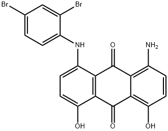 1-アミノ-8-[(2,4-ジブロモフェニル)アミノ]-4,5-ジヒドロキシ-9,10-アントラセンジオン 化学構造式
