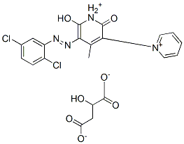 5'-[(2,5-dichlorophenyl)azo]-1',2'-dihydro-6'-hydroxy-4'-methyl-2'-oxo-1,3'-bipyridinium malate Struktur