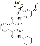 sodium 2-[[4-(cyclohexylamino)-9,10-dihydro-9,10-dioxo-1-anthryl]amino]-5-ethoxybenzenesulphonate Struktur