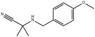 2-{[(4-Methoxyphenyl)methyl]amino}-2-methylpropanenitrile Struktur
