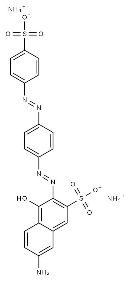 7-アミノ-4-ヒドロキシ-3-[[4-[(4-スルホフェニル)アゾ]フェニル]アゾ]-2-ナフタレンスルホン酸ジアンモニウム 化学構造式
