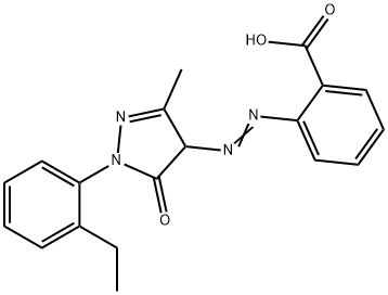 2-[[[1-(2-エチルフェニル)-4,5-ジヒドロ-3-メチル-5-オキソ-1H-ピラゾール]-4-イル]アゾ]安息香酸 化学構造式