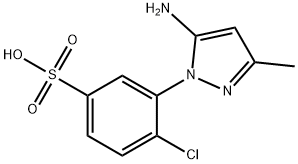 3-(5-amino-3-methyl-1H-pyrazol-1-yl)-4-chlorobenzenesulphonic acid  Struktur
