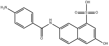7-[(4-aminobenzoyl)amino]-3-hydroxynaphthalene-1-sulphonic acid Structure
