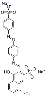 disodium 8-amino-4-hydroxy-3-[[4-[(4-sulphonatophenyl)azo]phenyl]azo]naphthalene-2-sulphonate,68227-73-6,结构式