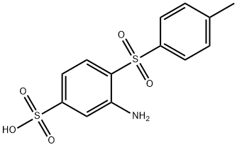 3-アミノ-4-[(4-メチルフェニル)スルホニル]ベンゼンスルホン酸 化学構造式