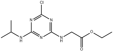 ethyl 2-[[4-chloro-6-(propan-2-ylamino)-1,3,5-triazin-2-yl]amino]aceta te Struktur