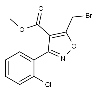 4-Isoxazolecarboxylicacid,5-(bromomethyl)-3-(2-chlorophenyl)-,methylester(9CI) Structure