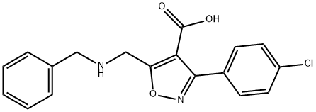 4-Isoxazolecarboxylic  acid,  3-(4-chlorophenyl)-5-[[(phenylmethyl)amino]methyl]- 结构式