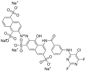 tetrasodium 2-[[8-[[3-[(5-chloro-2,6-difluoro-4-pyrimidinyl)amino]benzoyl]amino]-1-hydroxy-3,6-disulphonato-2-naphthyl]azo]naphthalene-1,5-disulphonate|2-[[8-[[3-[(5-氯-2,6-二氟-4-嘧啶基)氨基]苯甲酰基]氨基]-1-羟基-3,6-二磺酸基-2-萘基]偶氮]萘-1,5-二磺酸四钠