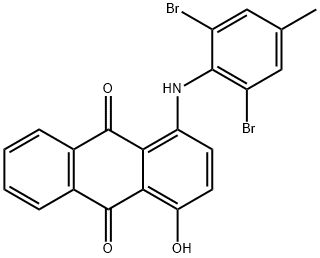 1-[(2,6-dibromo-4-methylphenyl)amino]-4-hydroxyanthraquinone Struktur