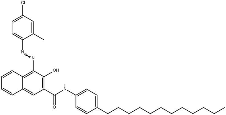 4-[(4-クロロ-2-メチルフェニル)アゾ]-N-(4-ドデシルフェニル)-3-ヒドロキシ-2-ナフタレンカルボアミド 化学構造式