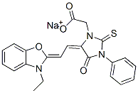 sodium 5-[(3-ethyl-3H-benzoxazol-2-ylidene)ethylidene]-4-oxo-3-phenyl-2-thioxoimidazolidine-1-acetate|