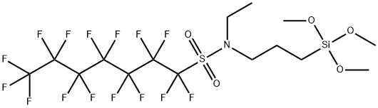 N-乙基-N-[3-(三甲氧基甲硅烷基)丙基]-1,1,2,2,3,3,4,4,5,5,6,6,7,7,7-十五氟代-1-己烷磺酰胺 结构式