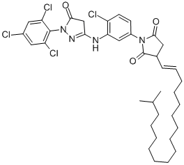 1-(2,4,6-TRICHLORPHENYL)3-[2-CHLOR-5-(3-ISOOCTADECENYLSUCCINIMID-1-YL)-ANILINO]-PYRAZOLIN-5-ONE Struktur