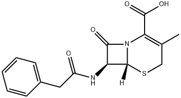 (6R-cis)-3-methyl-8-oxo-7-(phenylacetamido)-5-thia-1-azabicyclo[4.2.0]oct-2-ene-2-carboxylic acid  Struktur