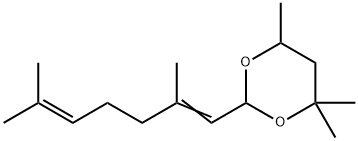 2-(2,6-ジメチル-1,5-ヘプタジエニル)-4,4,6-トリメチル-1,3-ジオキサン 化学構造式
