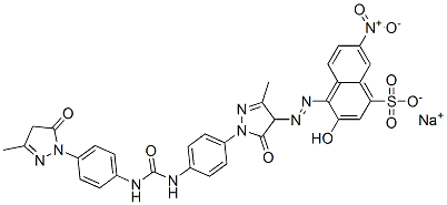 sodium 4-[[1-[4-[[[[4-(4,5-dihydro-3-methyl-5-oxo-1H-pyrazol-1-yl)phenyl]amino]carbonyl]amino]phenyl]-4,5-dihydro-3-methyl-5-oxo-1H-pyrazol-4-yl]azo]-3-hydroxy-7-nitronaphthalene-1-sulphonate|