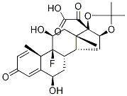 (6,11,16a)-9-Fluoro-6,11-dihydroxy-16,17-[(1-methylethylidene)bis(oxy)]-3,20-dioxopregna-1,4-dien-21-oic Acid Struktur