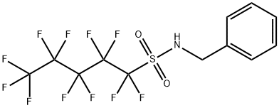 1,1,2,2,3,3,4,4,5,5,5-ウンデカフルオロ-N-(フェニルメチル)-1-ペンタンスルホンアミド 化学構造式
