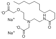 N-[2-(羧甲氧基)乙基]-N-[2-[(1-氧代十二烷基)氨基]乙基]-甘氨酸二钠盐,68298-20-4,结构式