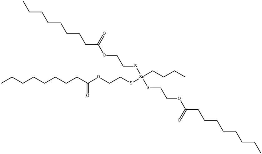 トリスノナン酸(ブチルスタンニリジン)トリス(チオ-2,1-エタンジイル) 化学構造式