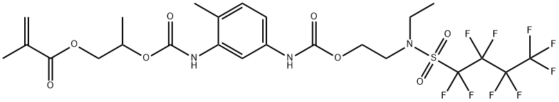 2-メチルプロペン酸2-[[[[5-[[[2-[エチル[(ノナフルオロブチル)スルホニル]アミノ]エトキシ]カルボニル]アミノ]-2-メチルフェニル]アミノ]カルボニル]オキシ]プロピル 化学構造式