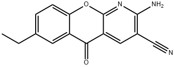 2-氨基-7-乙基-5-氧代-5H-[1]苯并吡喃[2,3-B]吡啶-3-甲腈,68302-09-0,结构式