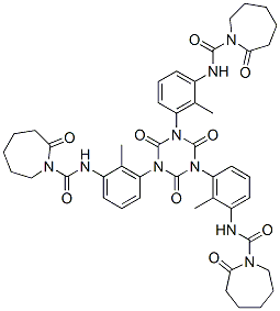 N,N',N''-[(2,4,6-trioxo-1,3,5-triazine-1,3,5(2H,4H,6H)-triyl)tris(methyl-m-phenylene)]tris(hexahydro-2-oxo-1H-azepine-1-carboxamide) Struktur
